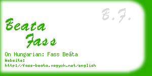 beata fass business card